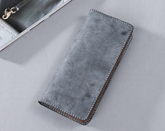 Handmade Leather Mens Clutch Wallet Cool Leather Wallet Long Phone Wallets for Men