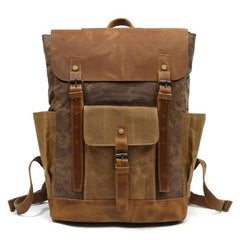 Waxed Canvas Mens Travel Backpack Canvas Backpacks Canvas School Backpack for Men