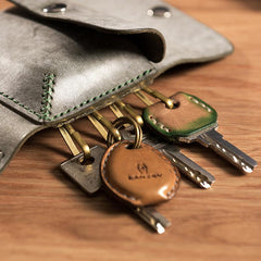 Handmade Leather Mens Cool Key Wallet Car Key Holder Car Key Case Card Holder for Men