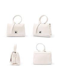 White Leather Women Handbag Shoulder Bag Work Bag For Women