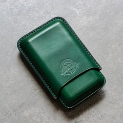 Cool Beige Leather Mens 3pcs Cigar Case Cool Custom Leather Cigar Case for Men