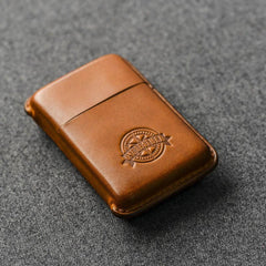 Handmade Leather Cigarette Case Mens Brown Leather Case of Cigarettes Leather Cigarette Holder Case