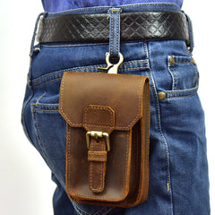 MEN LEATHER Belt Pouch WAIST BAG HIP PACK BELT BAG Cell Phone Holster