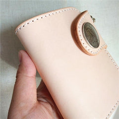 Leather Small Biker Chain Wallets Cool billfold Handmade Biker Wallets with Chain