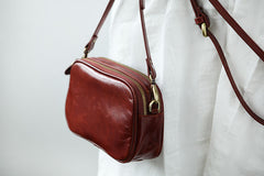 Cute Leather Womens Small Crossbody Bag Purse Double Zipper Shoulder Bag for Women