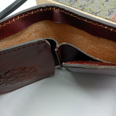 Handmade Leather Tooled Skull Prajna Mens Chain Biker Wallet Cool Leather Wallet Small Wallets for Men