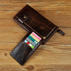 LEATHER MENS Clutch Vintage Coffee Wristlet Bag FOR MEN