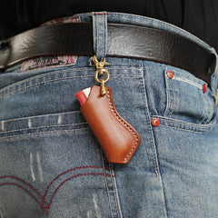 Cool Mens Leather disposable Lighter Case with Loop lighter Holder with clips