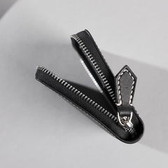 Cool Leather Mens Slim Leather Small Wallets Zipper billfold Wallets Bifold for Men
