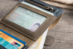 Cool Leather Mens Small Slim Wallet billfold Wallets Bifold for Men