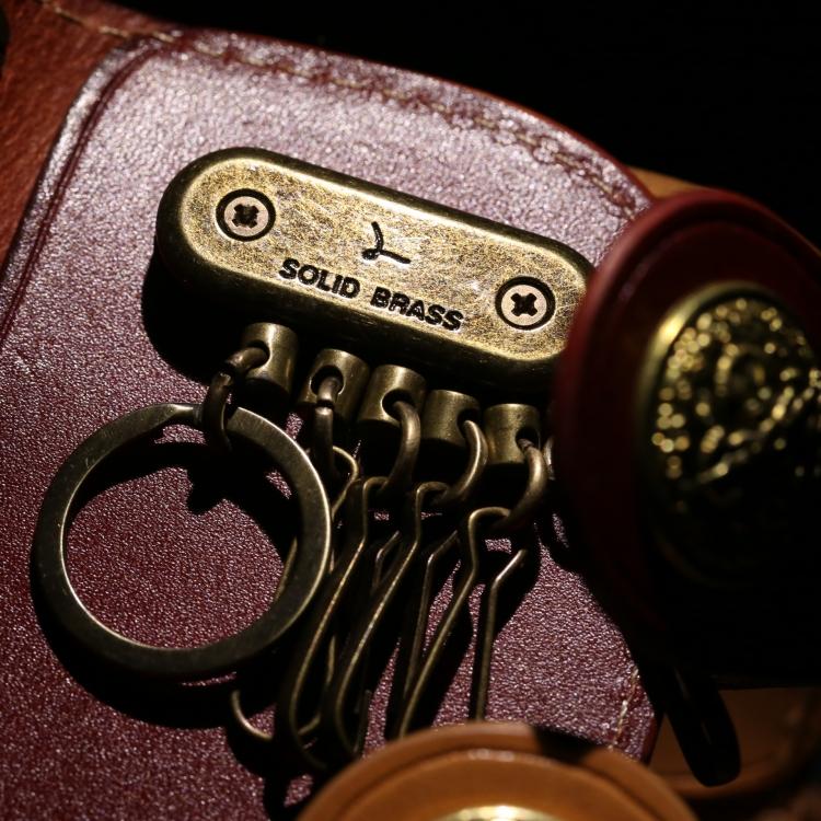 TIERPOP Vintage Genuine Leather Car Key Holder Men Leather Key Wallet  Keychain Men Bag