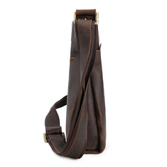 Genuine Leather Vintage Cool Small Shoulder Bag Messenger Bag Crossbody Bag for men