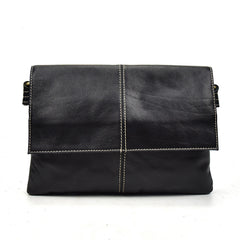 Leather Men Black Messenger Bag Shoulder Bag for Men