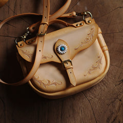 Handmade LEATHER WOMENs Vintage SHOULDER Purse Saddle BAG Purses FOR WOMEN