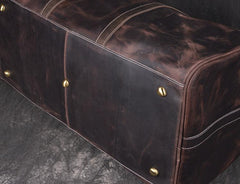 Genuine Leather Mens Cool Weekender Bag Travel Bag Duffle Bags Overnight Bag Holdall Bag for men