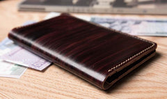 Handmade Leather Mens Travel Wallet Passport Leather Wallet billfold Slim Wallets for Men