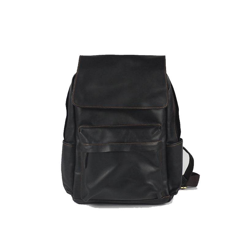Vintage Leather backpack Black Brown for men Distressed  Travel Bag