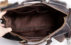 Genuine Leather Mens Cool Weekender Bag Travel Bag Duffle Bags Briefcase Messenger Bag for men