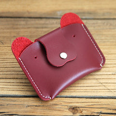 Cute LEATHER Womens Small Dog Change Wallet Leather Card Wallet FOR Women
