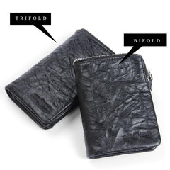 Handmade Leather Mens Cool Long Leather Wallet Zipper Wristlet Clutch Wallet
