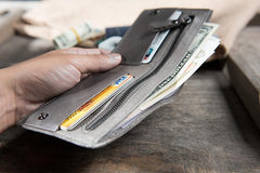 Cool Leather Mens Slim Small Wallet Men billfold Bifold Wallets for Men