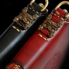 Handmade Leather Mens Biker Chain Wallet Cool Leather Wallets Small Chain Wallets for Men