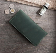 Handmade Leather Mens Clutch Wallet Cool Leather Wallet Long Phone Wallets for Men