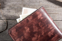 Handmade Leather Mens Cool Slim Leather Wallet Men Small Wallets Bifold for Men