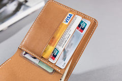 Handmade Cool Leather Mens billfold Leather Wallet Men Small Wallets Bifold for Men