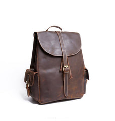 Vintage Leather Mens Backpack Satchel Brown School Backpack Travel Backpack for men