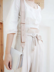 White Leather Women Chain Small Handbag Shoulder Bag For Women