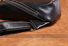 Genuine Leather Mens Cool Chest Bag Sling Bag Crossbody Sling Bag One Shoulder Backpack for men