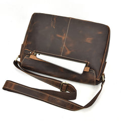 Leather Men Vintage Coffee Messenger Bag Shoulder Bag for Men