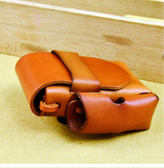 Cool Handmade Leather Mens Cigarette Case with Belt Loop Lighter Holder for Men