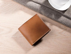Cool Leather Mens Slim Small Wallets billfold Wallets Bifold for Men