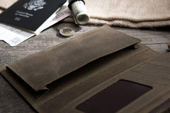 Leather Mens Long Wallet Cool Leather Wallet Long Bifold Wallets for Men