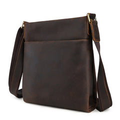 Genuine Leather Vintage Cool Small Shoulder Bag Messenger Bag Crossbody Bag for men