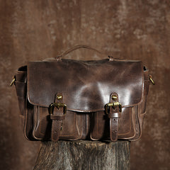 Cool leather men Camera bag messenger bags vintage shoulder bag for men - EverHandmade