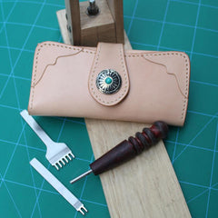 Handmade Leather Mens Long Wallet Cool Handmade Long Wallet for Men