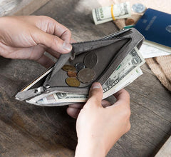 Cool Leather Mens Slim Small Wallet Men billfold Bifold Wallets for Men