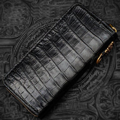 Handmade Leather Tibetan Mens Biker Chain Wallet Cool Wallet Long Chain Wallets for Men