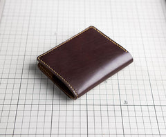 Handmade Leather Mens Cool Slim Leather Wallet Men Small Wallets Bifold for Men