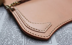 Handmade Leather Mens Biker Chain Wallet Cool Long Biker Wallet with Chain