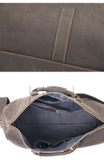 Vintage Leather Mens Large Weekender Bags Cool Travel Bag Duffle Bag for Men