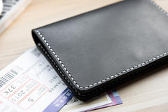 Handmade Leather Mens Travel Wallet Passport Leather Wallet billfold Slim Wallets for Men