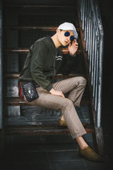 Cool Leather Mens Snake Biker Belt Pouch Waist Bag Drop Leg Bag for Men