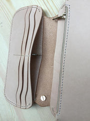 Handmade Mens Leather Biker Wallet Biker Chain Wallets Cool Long Wallet with Chain