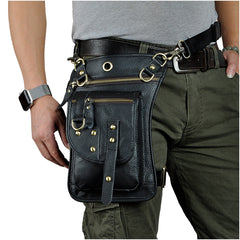 LEATHER MEN FANNY PACK SMALL WAIST BAG HIP PACK BELT BAG BUMBAG FOR MEN