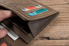 Cool Leather Mens Travel Long Wallet Passport Leather Wallet Long Wallets for Men