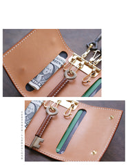 Cute LEATHER Womens Small Key Wallet Card Wallet Leather Key Wallet FOR Women